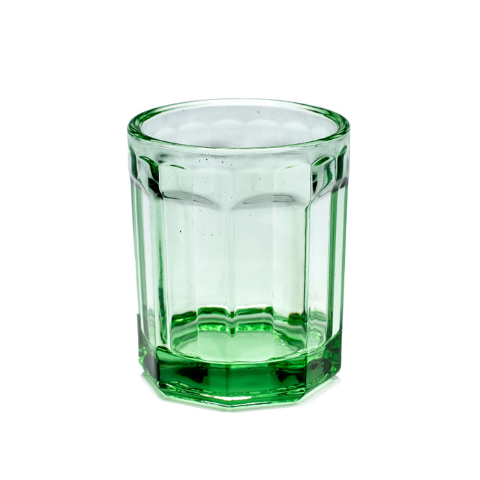 Drinkglas medium transparant groen, Set van 4 stuks