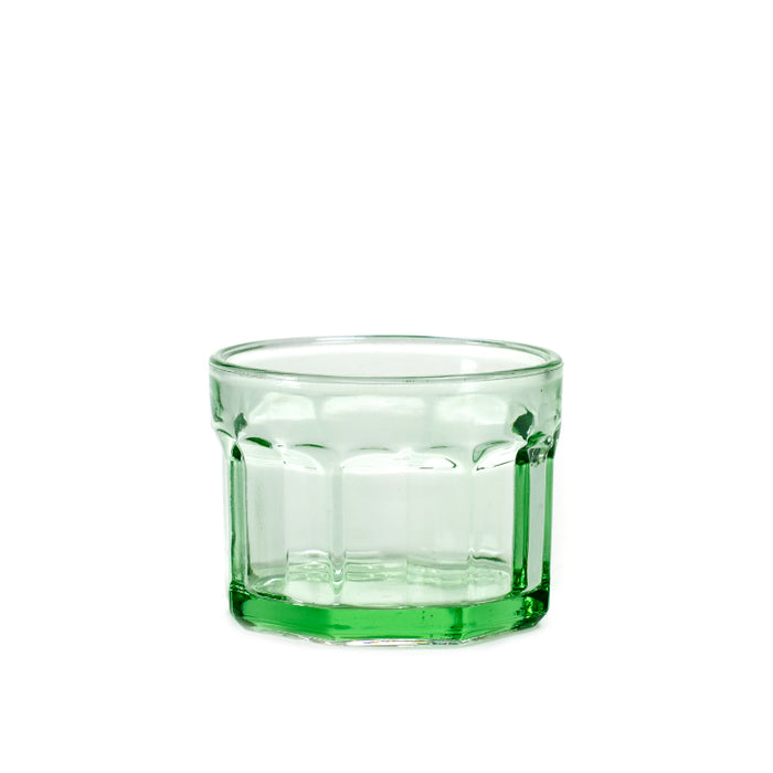 Drinkglas small transparant groen, set van 4 stuks